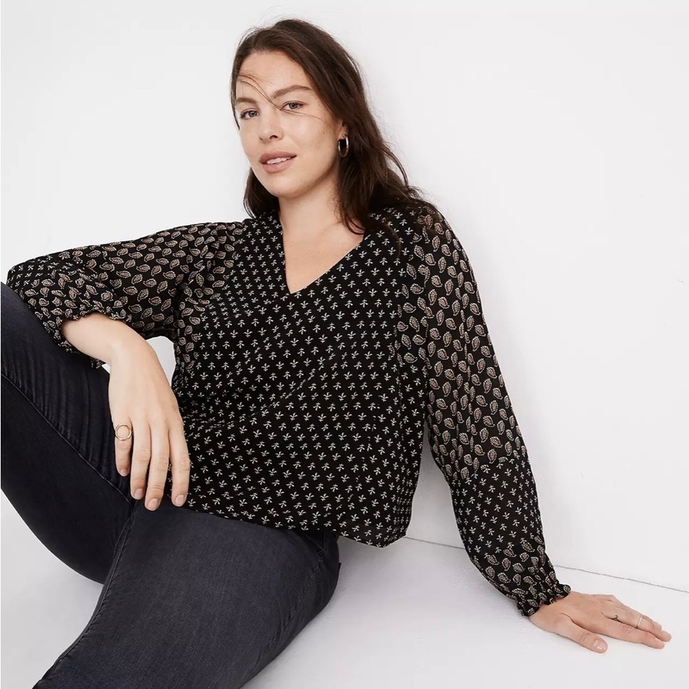 Madewell Black Patterned Blouse